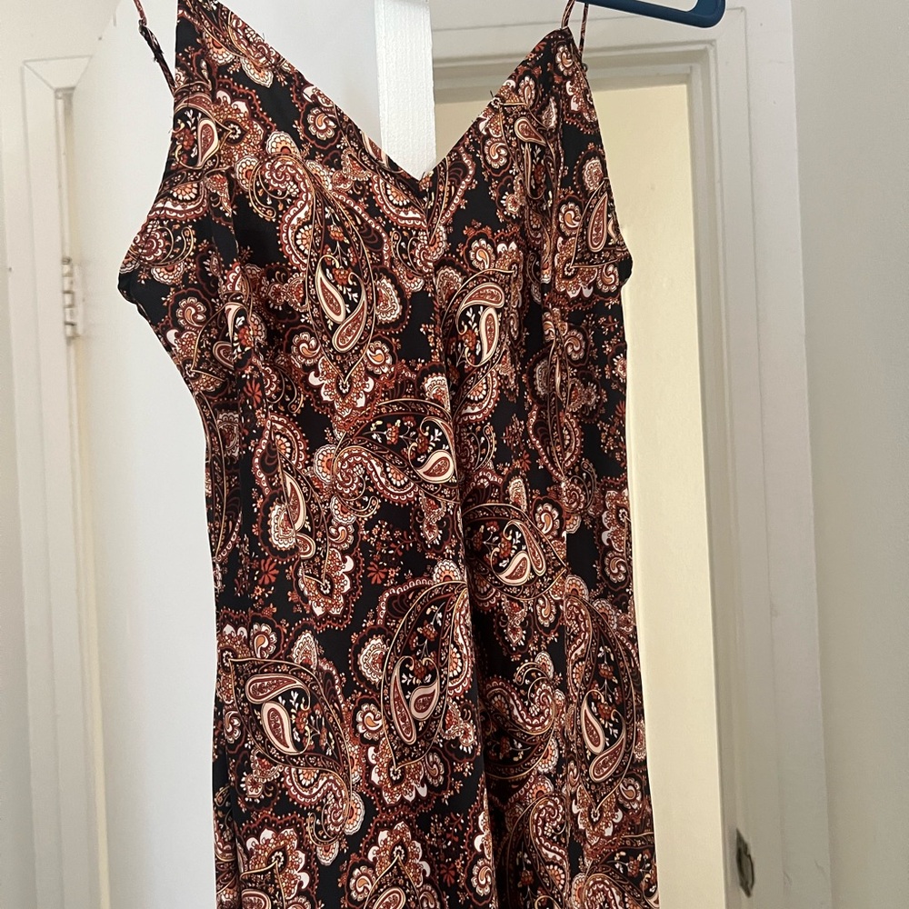Paisley Print Spaghetti Strap Dress